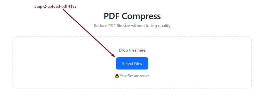 Upload PDF Files in Compress PDF Converter Tool