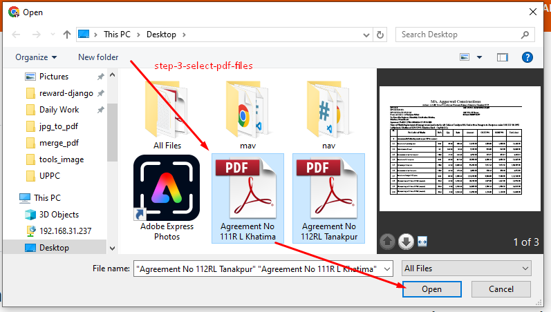 Upload PDF Files in Compress PDF