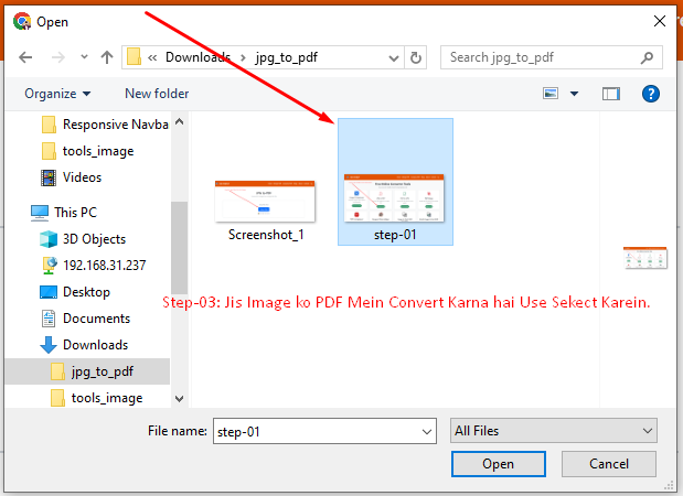 Step 3 Select Image to Convert PDf