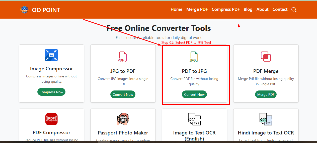 Step 1 PDF to JPG Tool